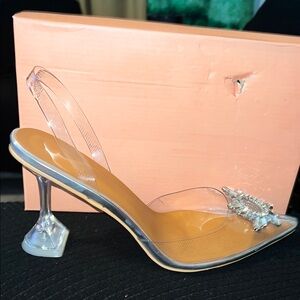 Elegant Clear Heels with Crystal Embellishment
